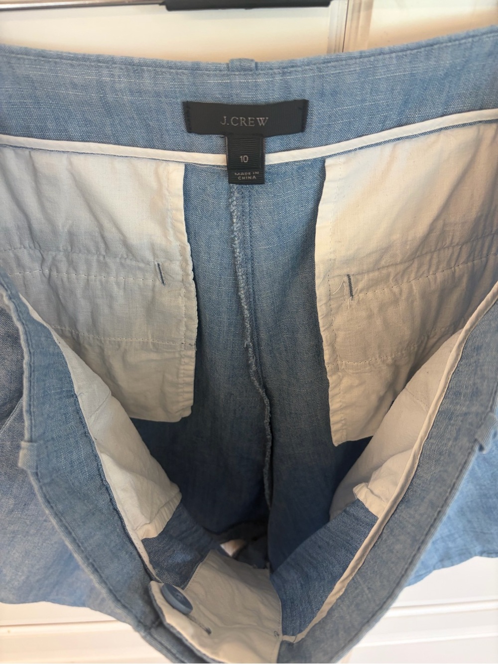 J. Crew Chambray Scallop-Hem Shorts in Light Blue size 10, 3” inseam - Picture 6 of 7